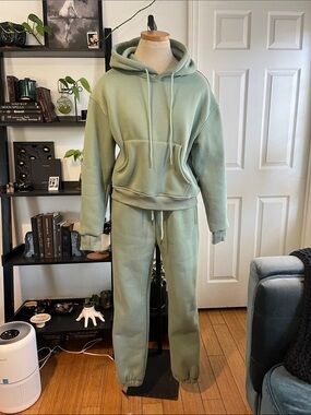 Mint Green Matching Sweatsuit with Hoodie and Joggers in women's size Medium